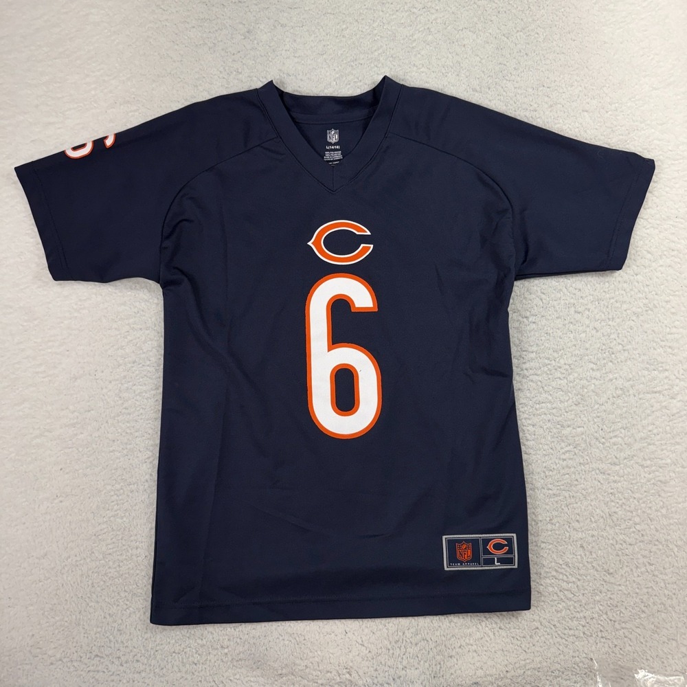 Chicago Bears Jay Cutler Jersey Youth Large 14/16 Navy Blue #6 NFL Football